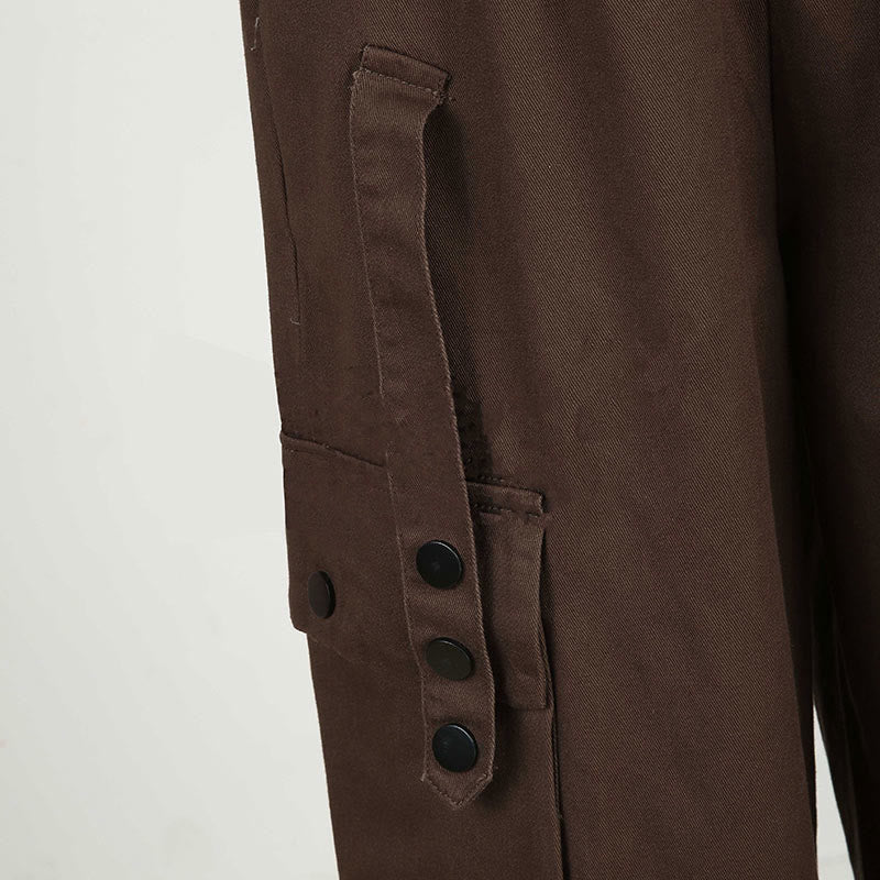 Débardeur à col roulé, chemise à revers, pantalon cargo