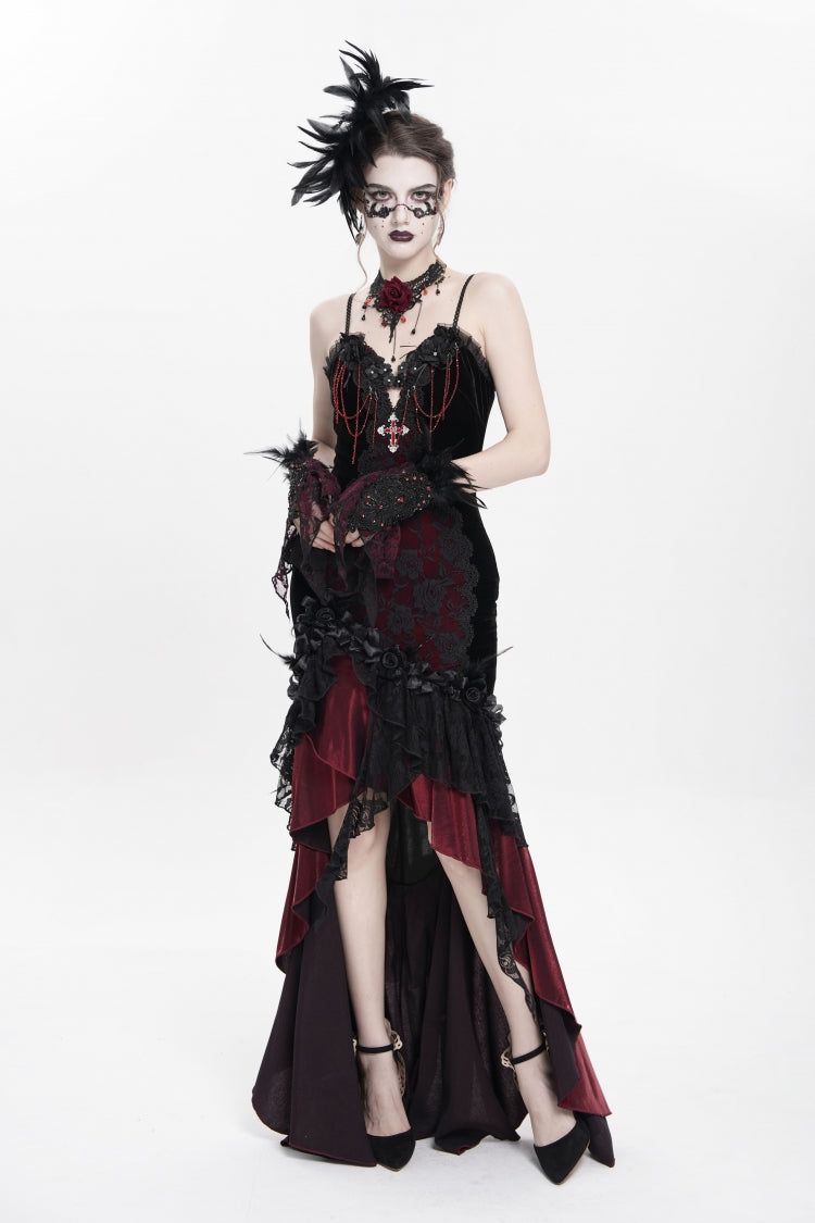 Off Shoulder Sleeveless Hanayome Embroidered Lace Gothic Jsk Dress