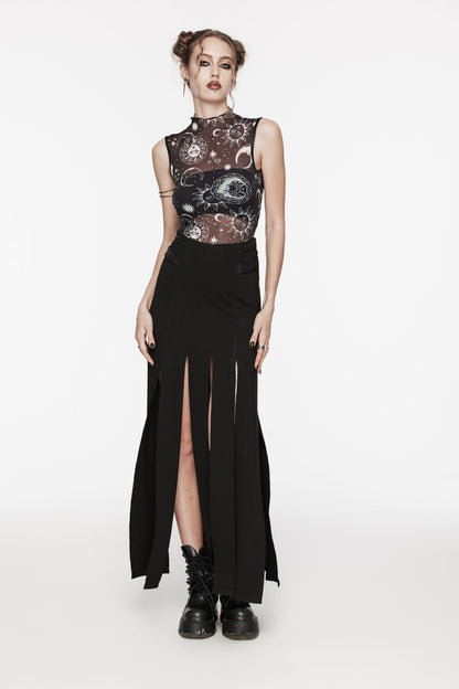 Mesh Eyelet Gothic Top for Women