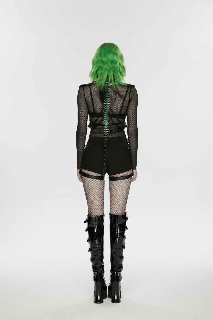 Punk Shorts for Her with Studded Details and Detachable Leg Harnesses