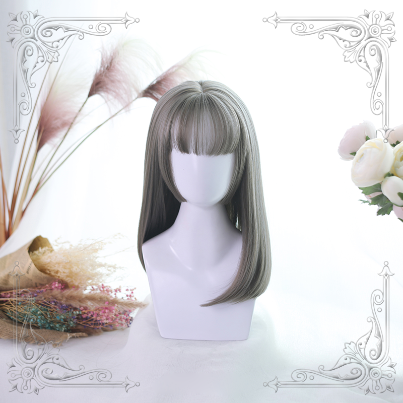 Perruque coupe Hime aux cheveux longs et doux