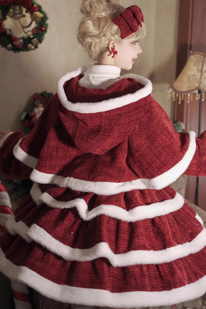 Christmas Carol Triple-Layered Bowknot Sweet Lolita JSK Gown