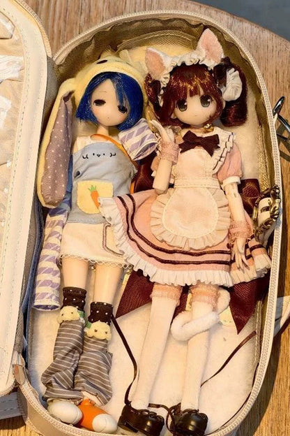 Gothic Ita Bag with Cross Bow and Gathered Trim Window Doll Design