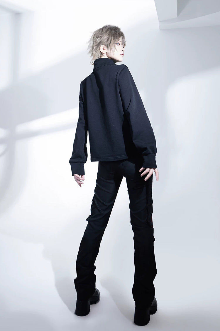 Stand Collar Long-Sleeve Gothic Prince Ouji Pants Set