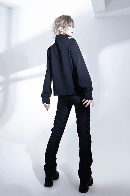 Stand Collar Long-Sleeve Gothic Prince Ouji Pants Set