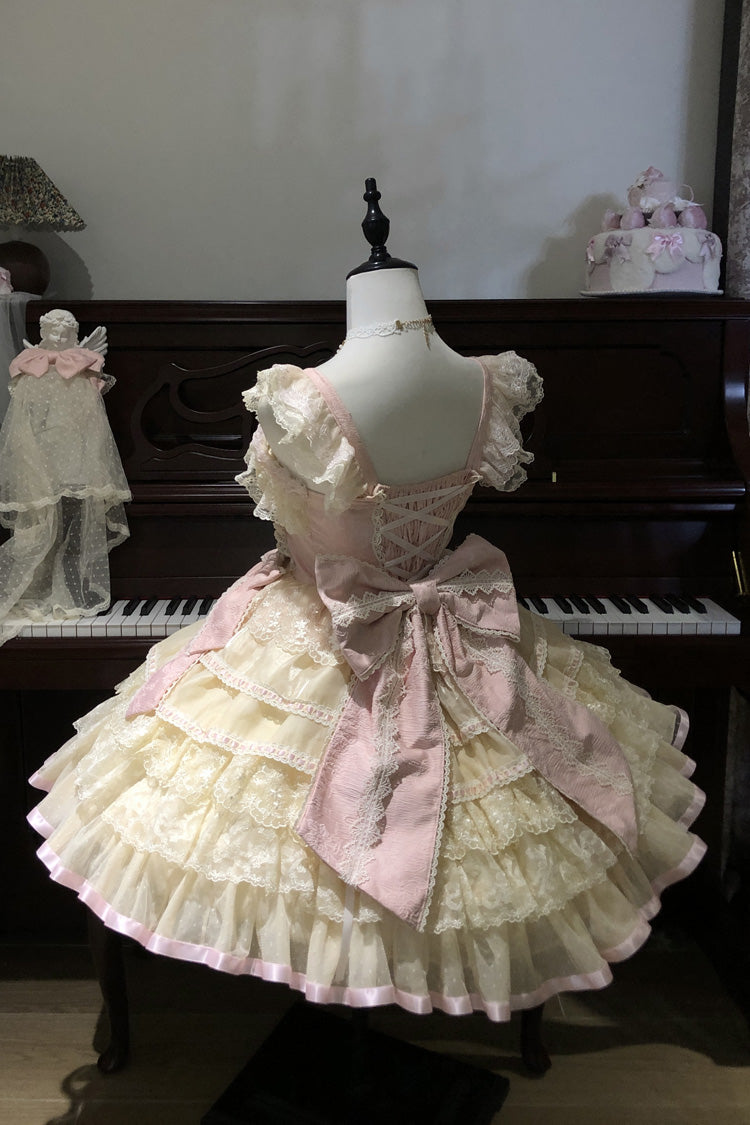 Sunny Sleeveless Multi-Layer Bow Lace Sweet JSK Outfit