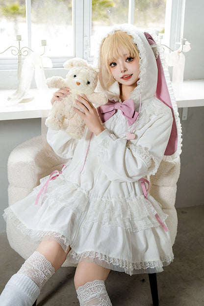 Hooded Lace Sweet Lolita Coat Set