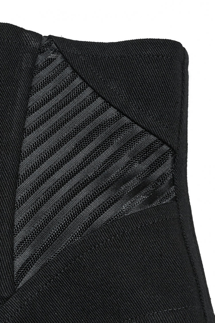 Mesh Zipper Underbust Corset for Punk Style