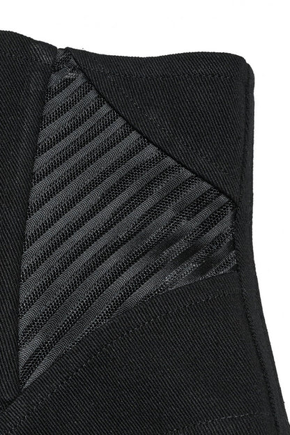 Mesh Zipper Underbust Corset for Punk Style