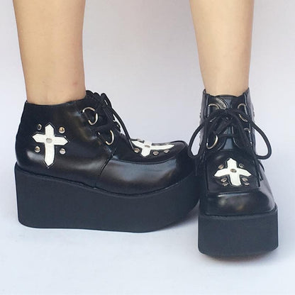 Cross SP168085 Platform Custom Black Made Shoes