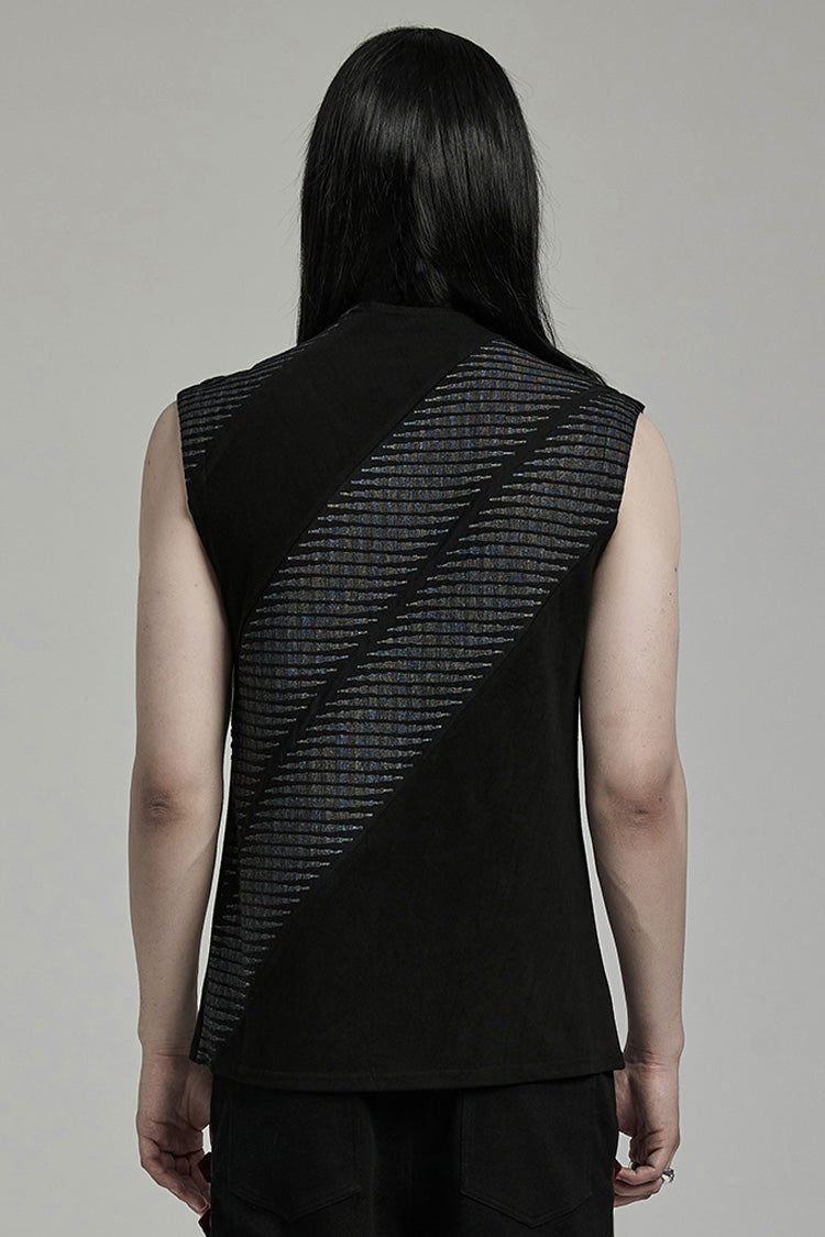 Asymmetric Zipper Punk Tank Top