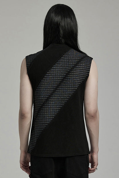 Asymmetric Zipper Punk Tank Top