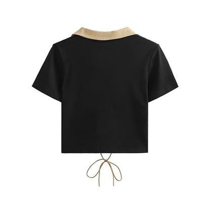 Set Pants Cargo Letter T-Shirt Print Top Crop