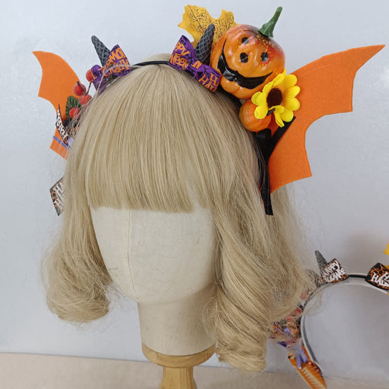 Kürbis Fledermausflügel Stirnband Halloween Haar Accessoire