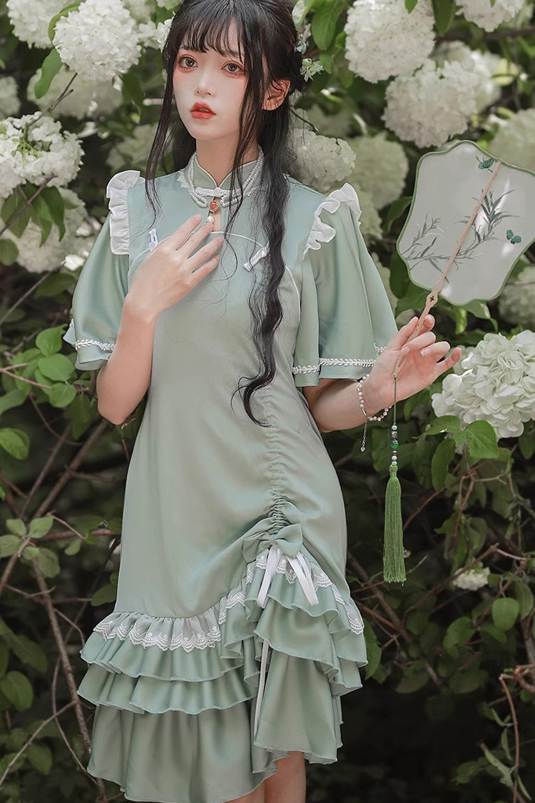 Green Han-Element Chinese-Style Cheongsam Sweet Lolita Dress