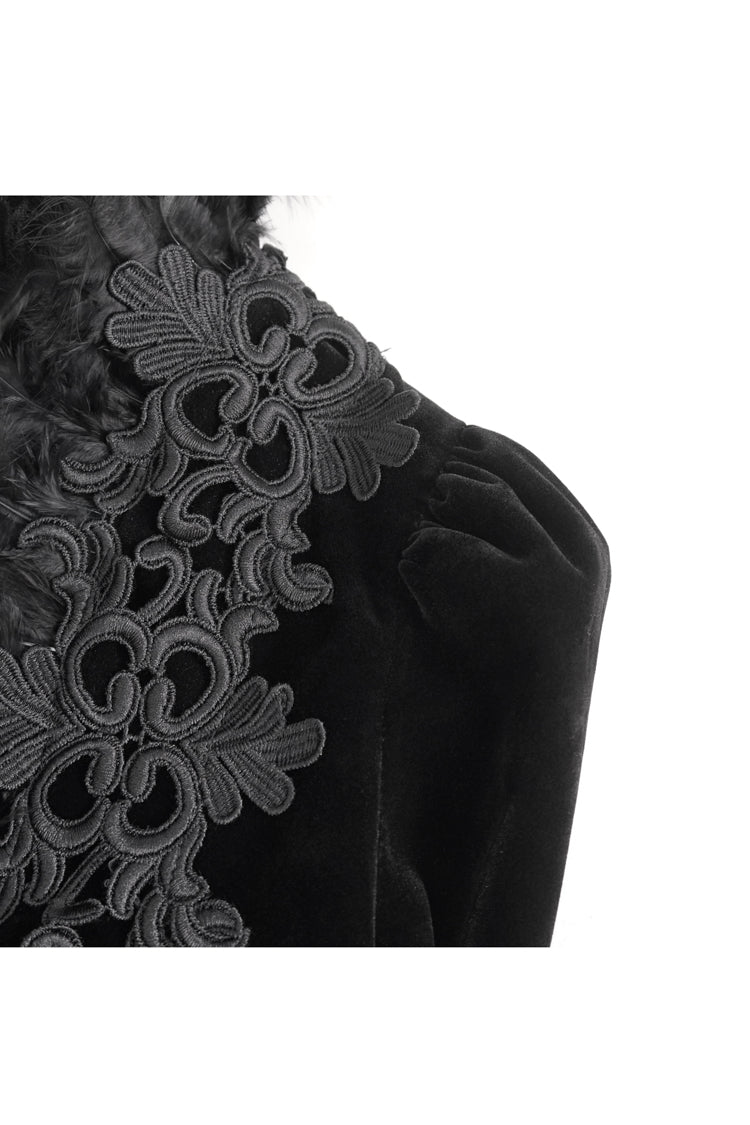 Women's Gothic Jacket with Embroidery and Trumpet Sleeves