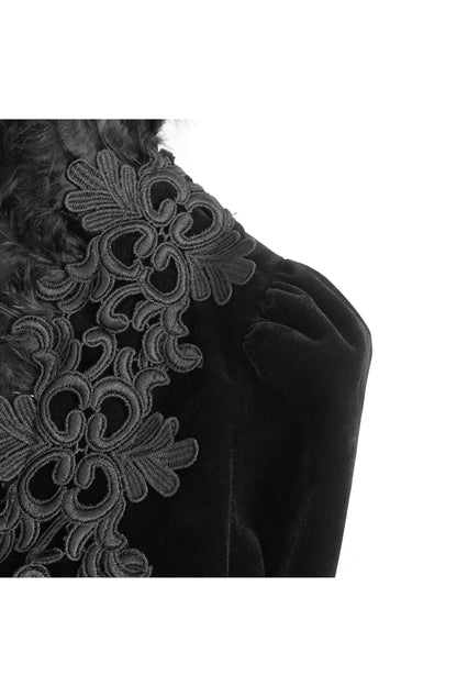 Women's Gothic Jacket with Embroidery and Trumpet Sleeves