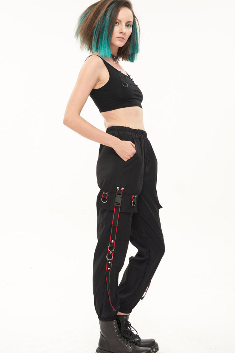 Womens Long Pants with Skull Webbing