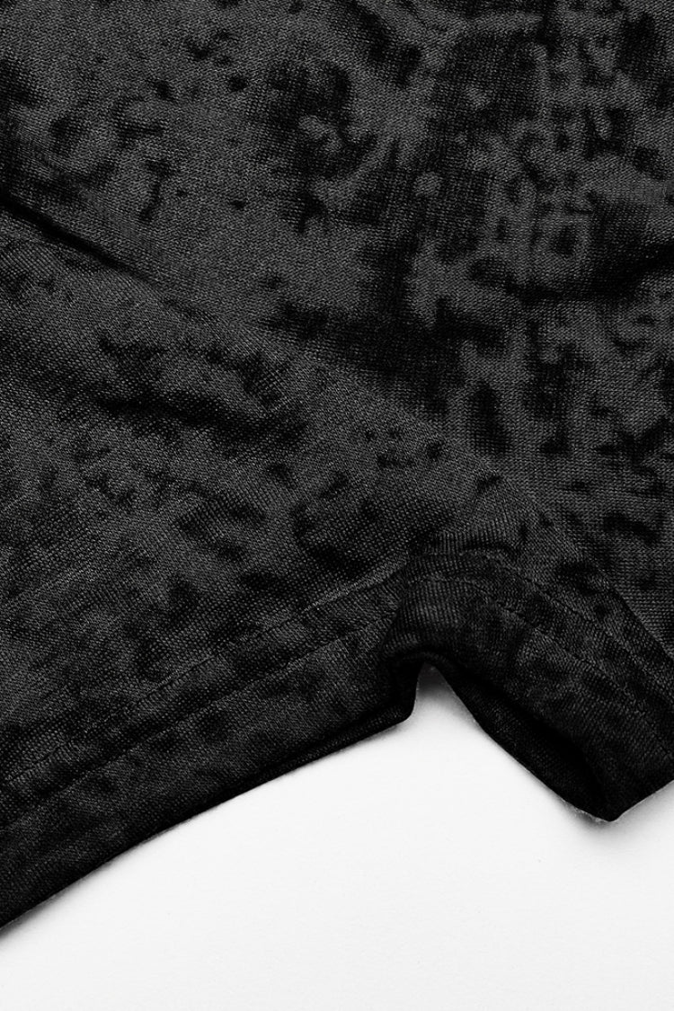 Punk T-Shirt for Her with Abstract Print and Hooded Design