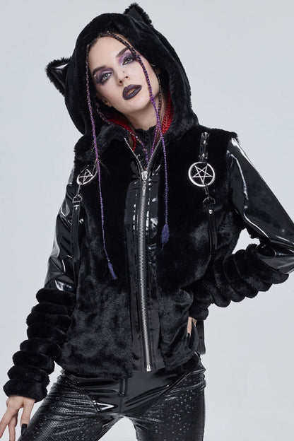 Womens Coat with Star Belt and Cat Ears