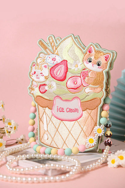 Ice Cream Cat Embroidered Lolita Shoulder Bag