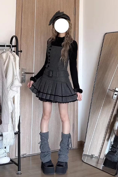 Ruffled Daily Elegant Classic Jumper Dress - Grey Letters & Poems Grace