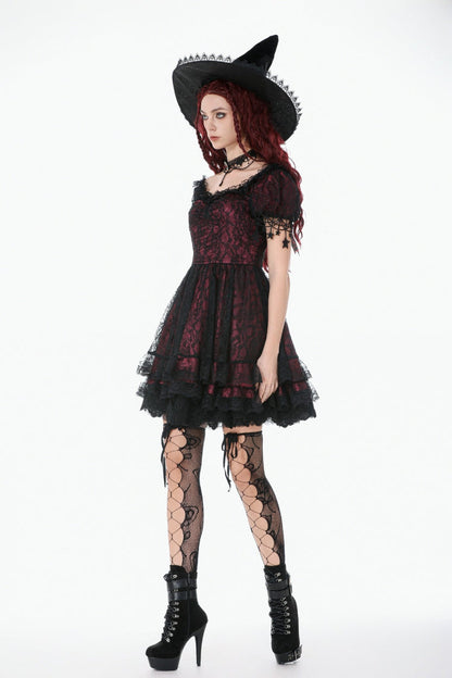 Star Square-Cut Lace Princess Graduation Dress