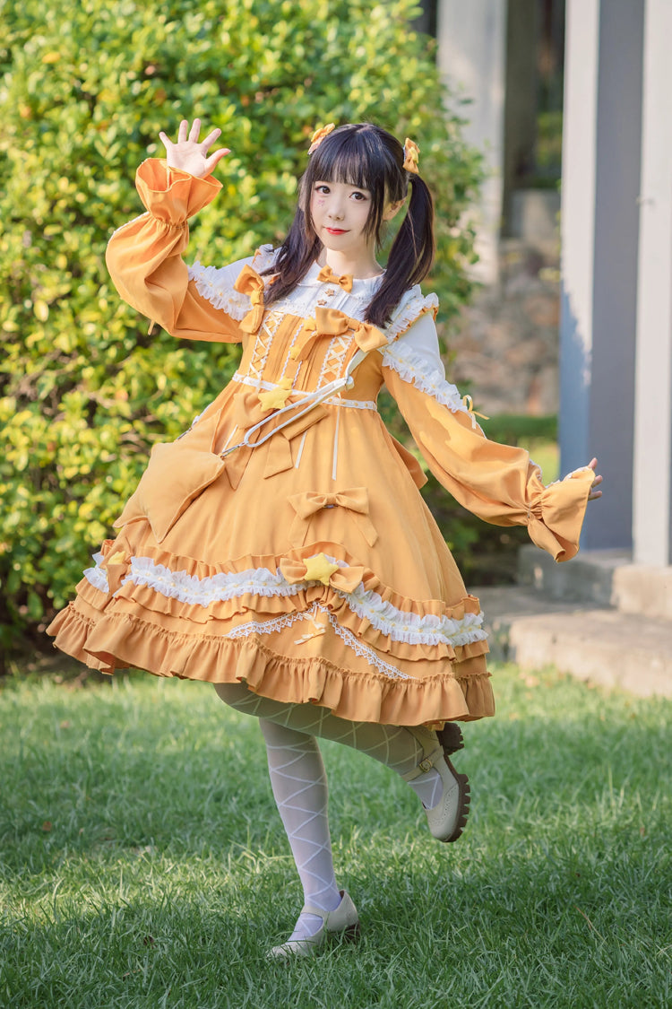 Ruffle Embroidered Ribbon Sweet Lolita Dress Trio