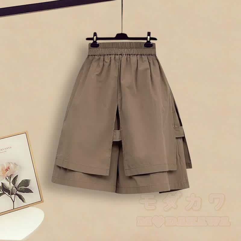 Tassels Set Loose Two Buckle Pieces Top Shorts Vintage