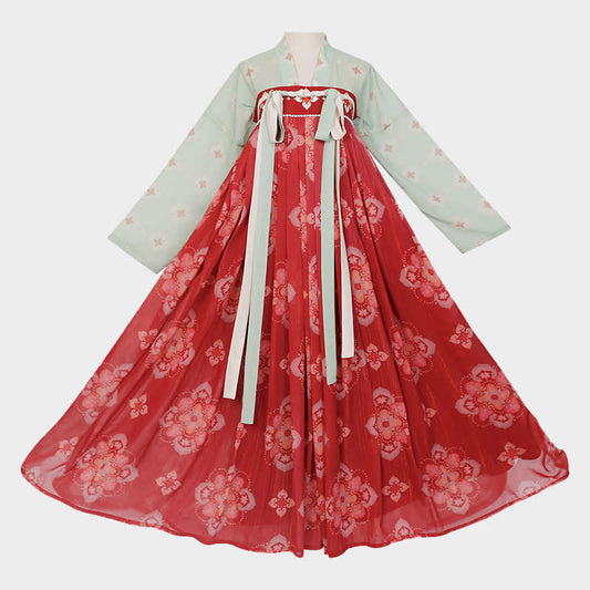 Ensemble imprimé floral vintage Hanfu