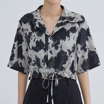 T-Shirt Dye Tie Drawstring Shorts Black