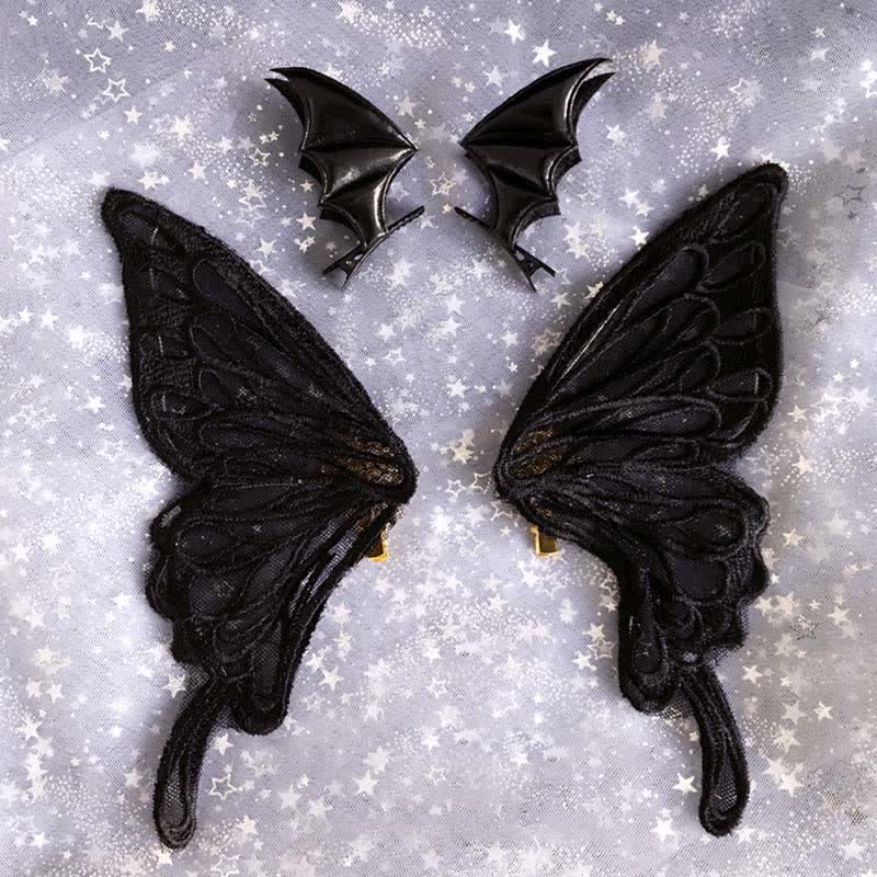 Pince à cheveux gothique en forme d'ailes de chauve-souris et de papillon de nuit, accessoire pour cheveux d'Halloween