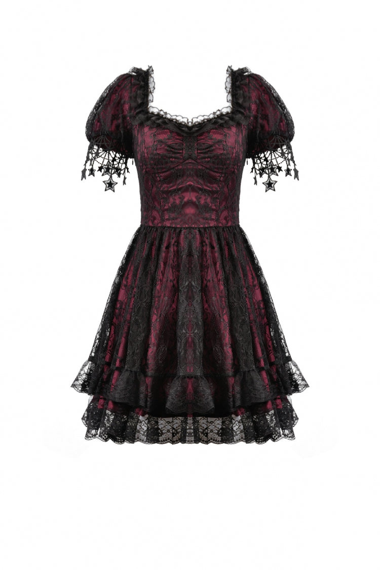 Star Square-Cut Lace Princess Graduation Dress