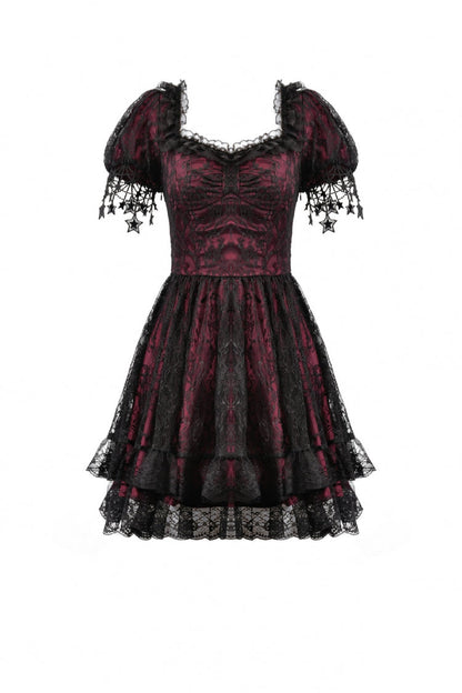 Star Square-Cut Lace Princess Graduation Dress