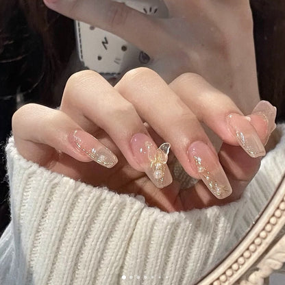 3d pretty princess press on nails - bows - butterfly - fairycore - hearts - jeweled