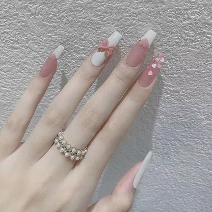 3d pretty princess press on nails - bows - butterfly - fairycore - hearts - jeweled