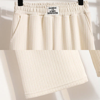 Sqaure Pants Plush Sweater Collar Casual Elegant Knit