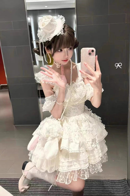 Multi-Layered Bow Lace Sweet Lolita Dress