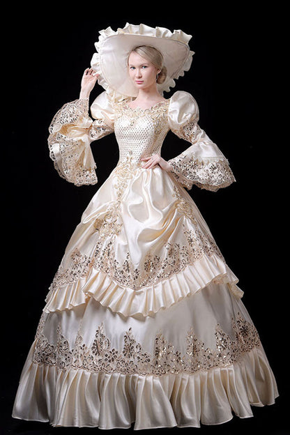 Court Style Layered Prom Dress in Champagne