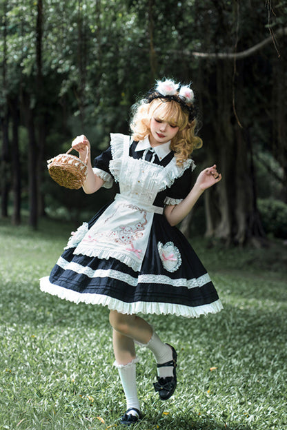 Sweet Princess Lolita JSK Dress with Ruffle Lace Sleeves