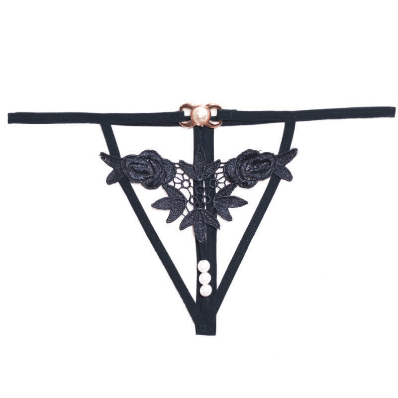 Pearl Decor Hollow Out Sexy G-String