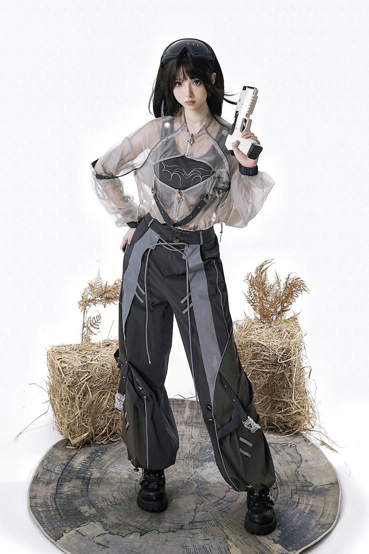 Infinite Battlefield Long Sleeves Printed Techwear Style Gothic Handsome Ouji Lolita Set