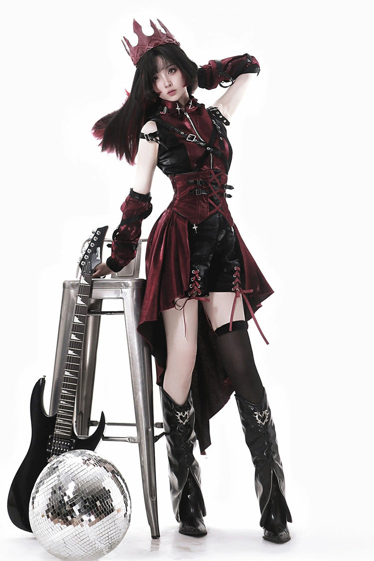 Chief Assassin Lace-Up Gothic Ouji Lolita Set - Noir