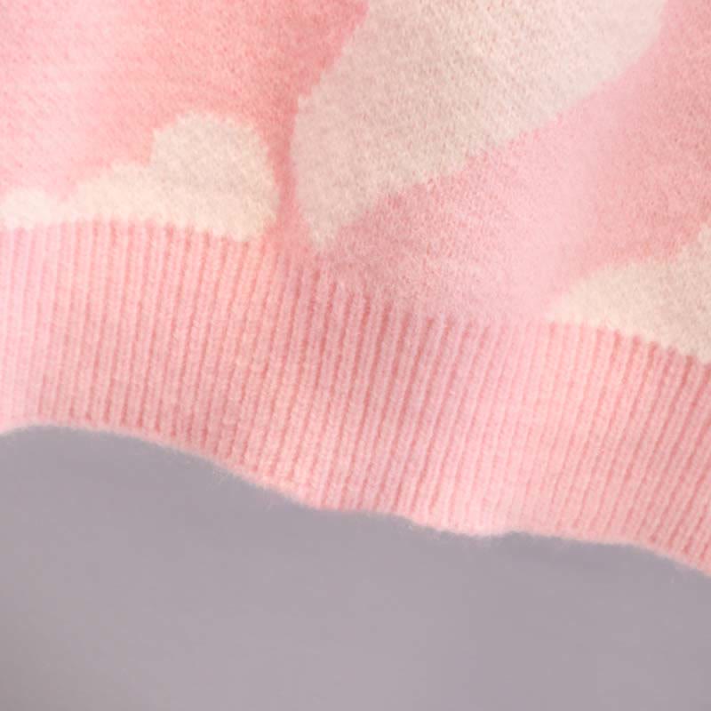 Sweater Bear Cartoon Print Set Split Skirt