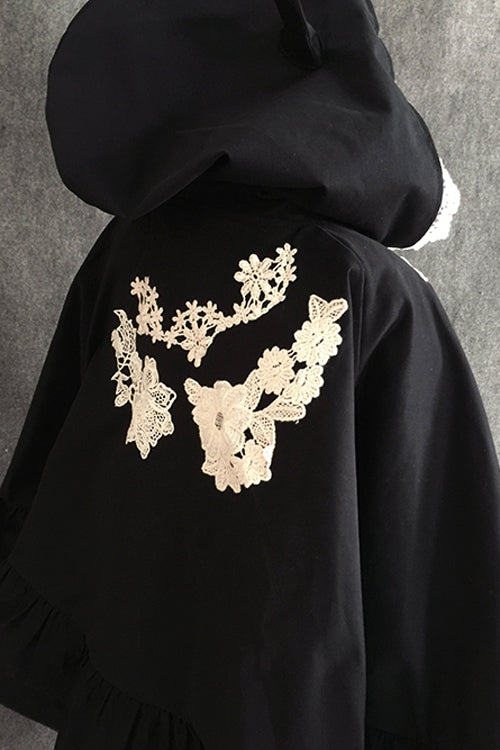 Black Gothic Lolita Suspender Skirt with Devil Motif