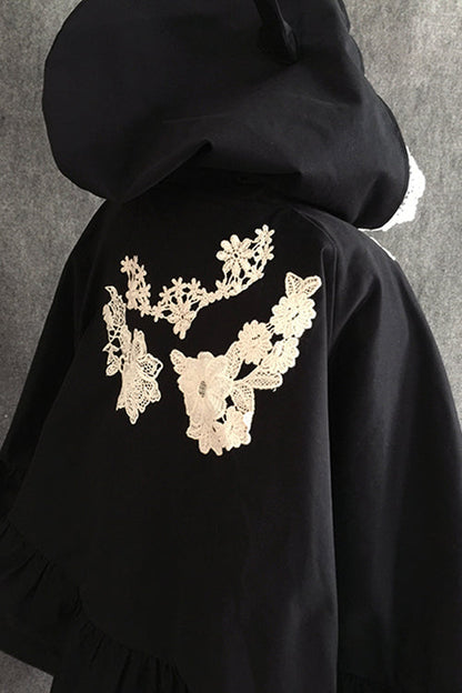 Black Gothic Lolita Suspender Skirt with Devil Motif