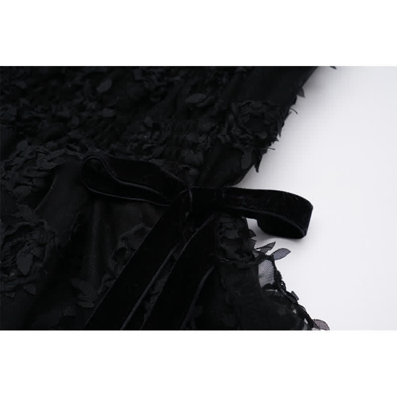 Bow Set Cardigan Dress Red Decor Slip Lace