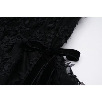 Bow Set Cardigan Dress Red Decor Slip Lace