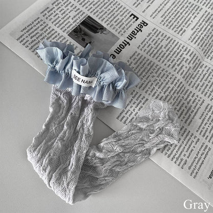 5 Color Options Floral Pattern Lace Trim Underknee Stockings