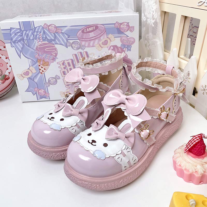 Lolita Mary Janes Schuhe mit Kawaii-Häschen